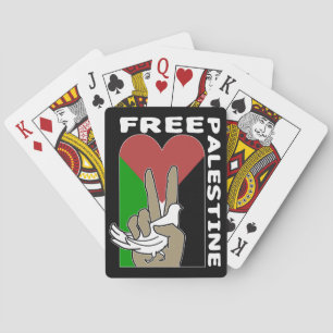 Free Palestine Dove Heart Fredstecken Black Casinokort
