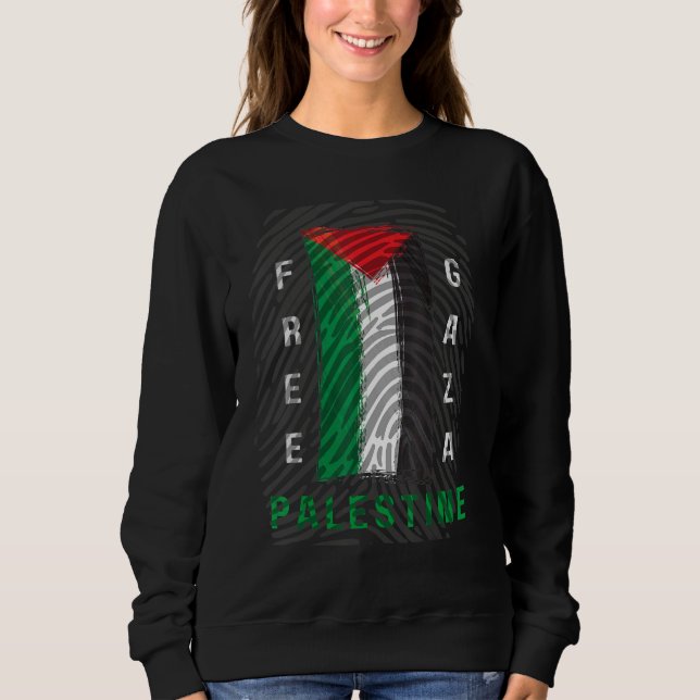 Free Palestine Gaza City Grönt Red White Land F T Shirt (Framsida)