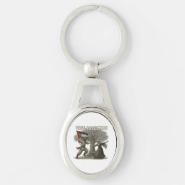 Free Palestine Keychain – Symbol of Freedom Ovalt Silverfärgad Nyckelring