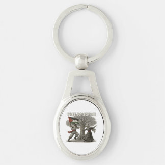 Free Palestine Keychain – Symbol of Freedom Ovalt Silverfärgad Nyckelring