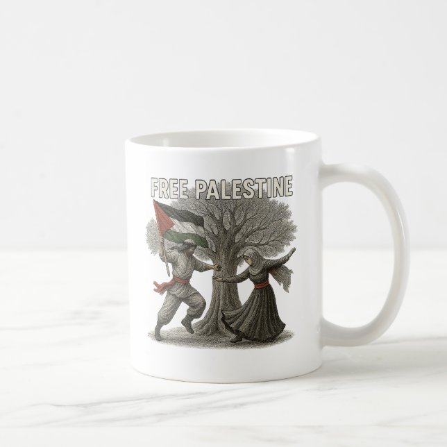 Free Palestine Mug – Roots of Resistance Kaffemugg (Höger)