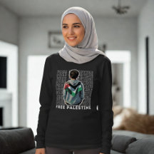 FREE PALESTINE muslim långärmad black