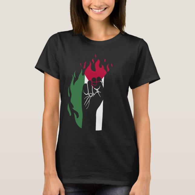 Free Palestine Palestine Flag T Shirt (Framsida)