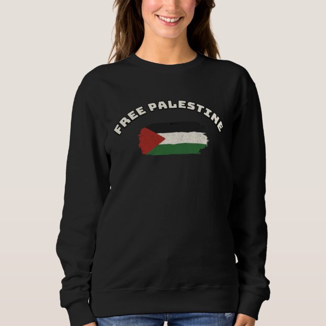 Free Palestine Palestinian Flag Support Palestinia T Shirt (Framsida)