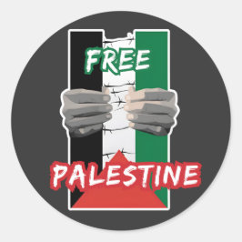 FREE PALESTINE RUNT KLISTERMÄRKE