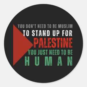 FREE PALESTINE RUNT KLISTERMÄRKE