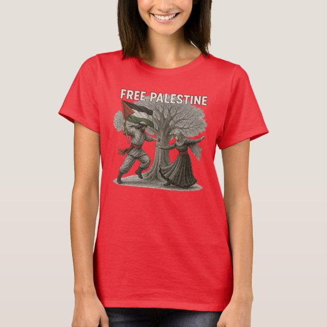 Free Palestine Women’s Tee – Strength & Roots (Framsida)