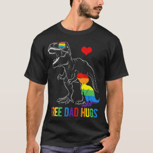 Free Pappa Hugs Dinosaur LGBT Transgender T Shirt