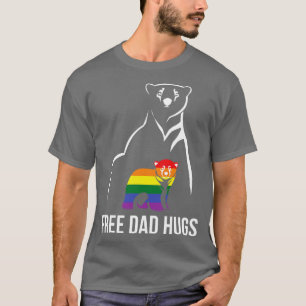 Free Pappa Hugs Gay pride HBT Rainbow Manar T Shirt