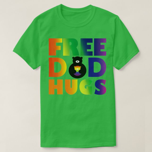 Free Pappa Hugs LGB Rainbow Pride Women T Shirt (Design framsida)