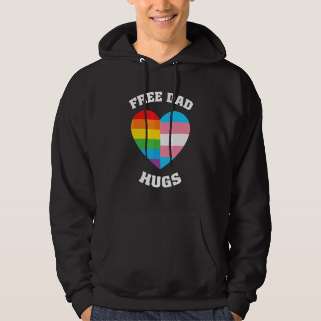 Free Pappa Hugs Lgbt Pride Hoodie (Framsida)