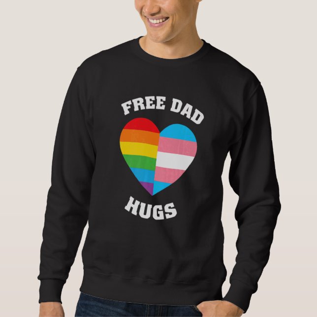 Free Pappa Hugs Lgbt Pride Lång Ärmad Tröja (Framsida)