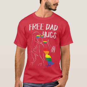 Free Pappa Hugs LGBT Pride Pappa Dinosaur Re Gift T Shirt