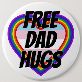 Free Pappa Hugs LGBT Pride Rainbow Heart Knapp