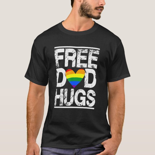 Free Pappa Hugs Lgbt Pride Stepfather Pappa T Shirt (Framsida)