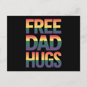 Free Pappa Hugs LGBTQ Gay pride Month Proud Ally Vykort