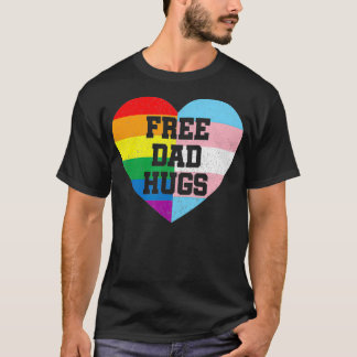 Free Pappa Hugs Pride LGBT Rainbow Flagga Family T Shirt