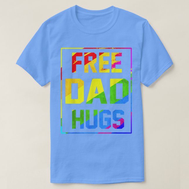 Free Pappa Hugs Rainbow LGBT Flagga Pride Tie Dye  T Shirt (Design framsida)