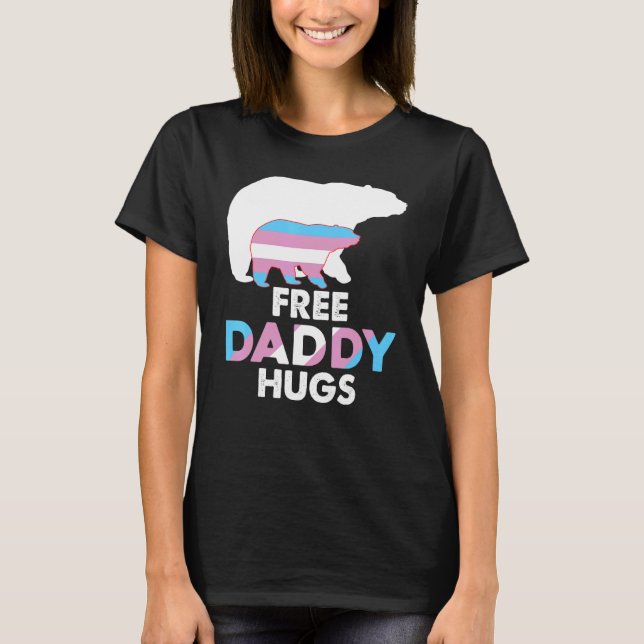 Free pappa Hugs Transgender Rainbow Bear Lgbt Prid T Shirt (Framsida)