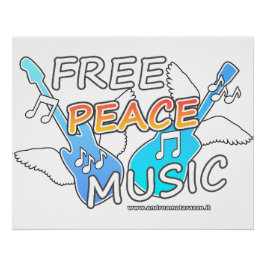 Free Peace Music Glossy Perfect Poster