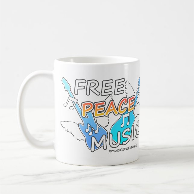 Free Peace Music Kaffemugg (Vänster)