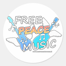 Free Peace Music Runt Klistermärke