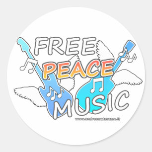 Free Peace Music Runt Klistermärke