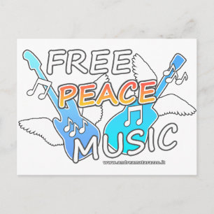 Free Peace Music Vykort