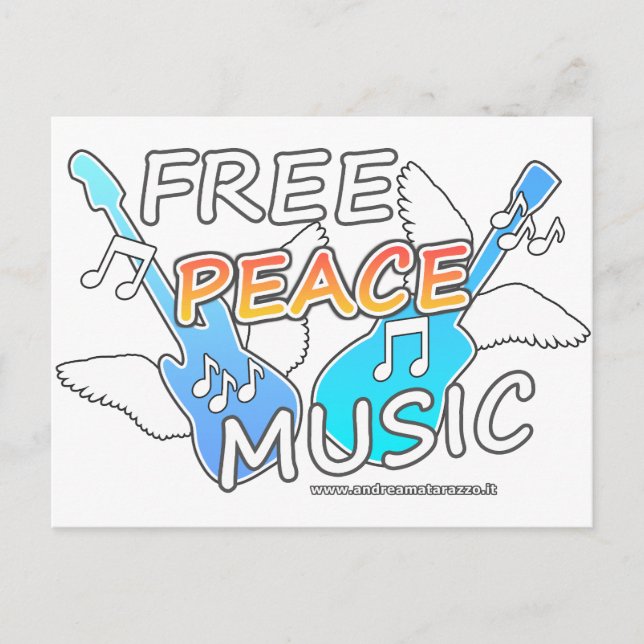 Free Peace Music Vykort (Framsida)