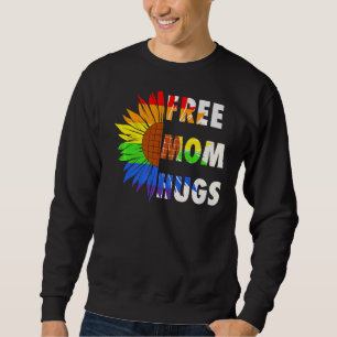Free Pride Mamma Hugs Solros Lgbtq Rainow Graphic Lång Ärmad Tröja