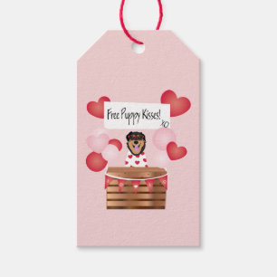 Free Puppy Kisses Valentine Hund Presentetikett