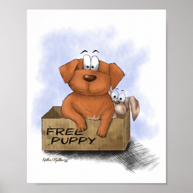 Free Puppy Plus 1 Cartoon Poster (Framsidan)