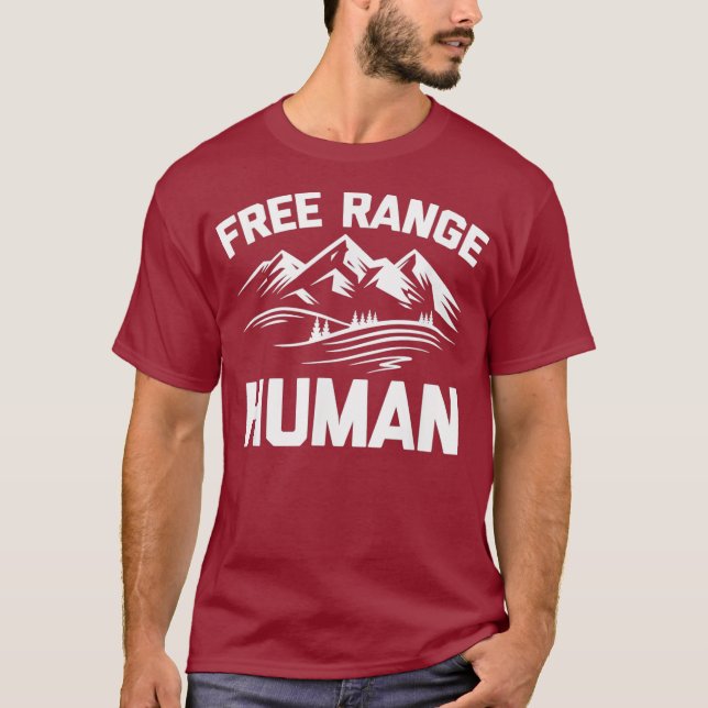 Free Range Human Shirt roligt och sarkastiskt T (Framsida)