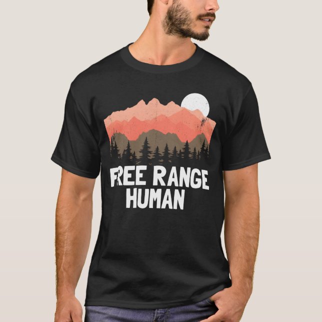 Free Range Woman Outrs Funny Womens Camping boy T Shirt (Framsida)