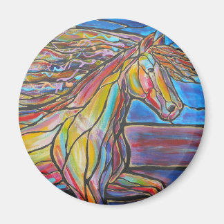 "Free Rein" Horse Art Mosaic/Stached Glass Stil! Magnet
