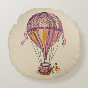 Free Ride Hotair-ballong Rund Kudde