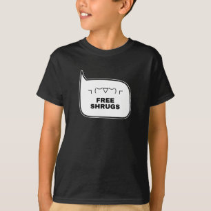 FREE SHRUGS Funny Kaomoji Japanska Emoticons T Shirt
