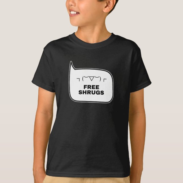 FREE SHRUGS Funny Kaomoji Japanska Emoticons T Shirt (Framsida)