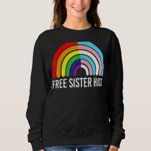 Free Sister Hugs Rainbow Transgender Flagga Lgbtq T Shirt