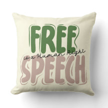 Free Speech Is a Human Right Throw Pillow