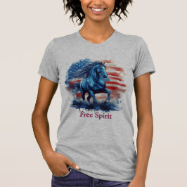 Free Spirit Patriotic Horse T Shirt