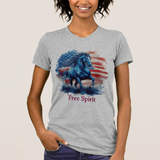 Free Spirit Patriotic Horse T Shirt