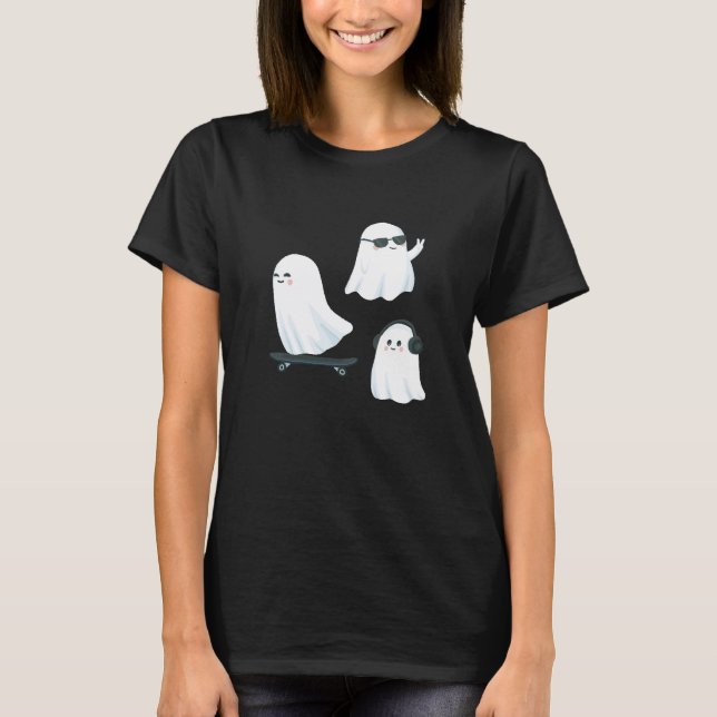 Free Spirits Ghost T-Shirt - Vuxen Halloween Tee (Framsida)
