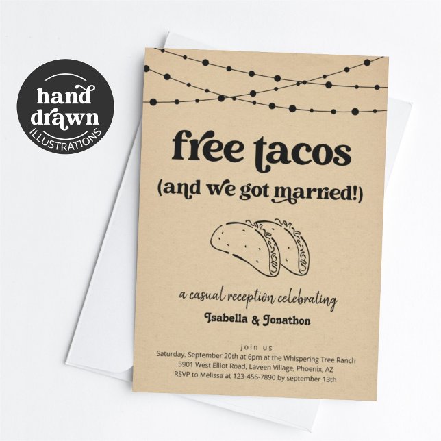 Free Tacos Funny Reception Only Invitation Inbjudningar (Skapare uppladdad)
