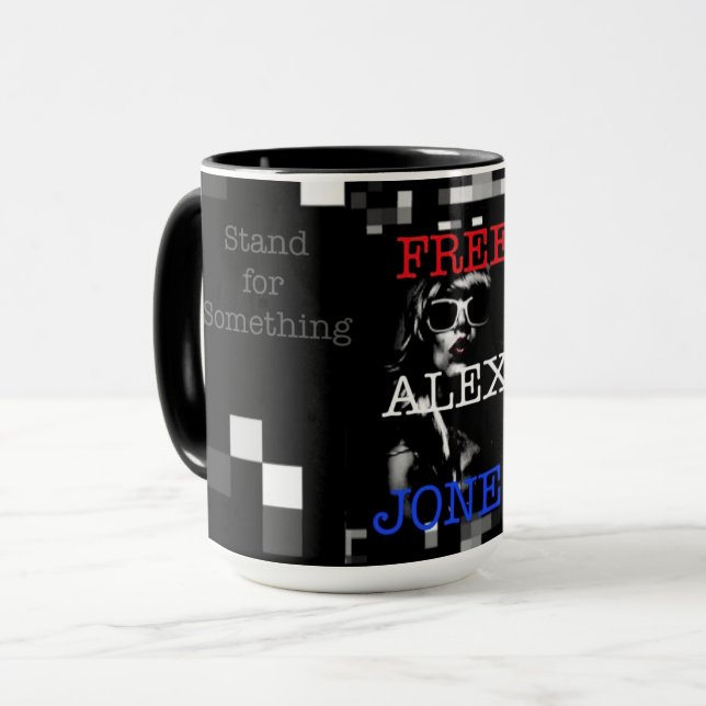 Free Tal - Free Alex Jones 15oz Mugg (Framsida vänster)
