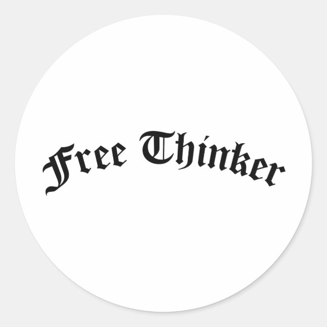 Free Thinker Runt Klistermärke (Framsida)