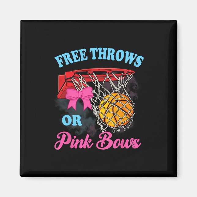 Free Throws eller Rosa Bows Gravid Rosa Blue Gende Magnet (Framsidan)