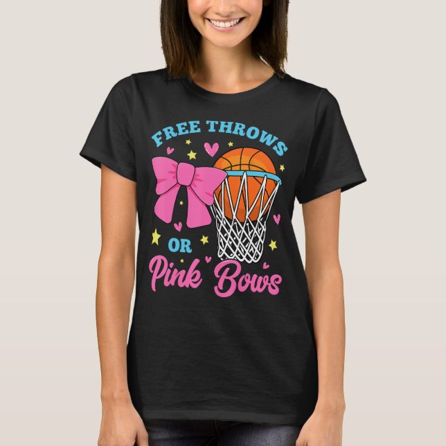 Free Throws eller Rosa Bows Gravid Rosa Blue Gende T Shirt (Framsida)