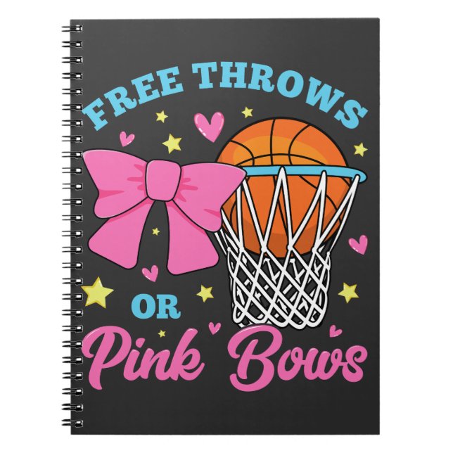 Free Throws eller Rosa Bows Spiral Photo Anteckningsbok (Framsidan)