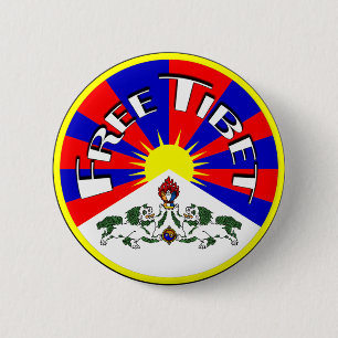 Free Tibet Badge Knapp